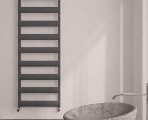 Radiatore Scaldasalviette Piatto - Alluminio - Antracite - 1590mm x 500mm x 36mm - 683 Watt - Gradus